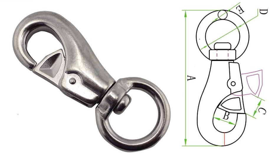 Trigger Swivel Snap Hook Buy Swivel carabiner hook, stainless steel